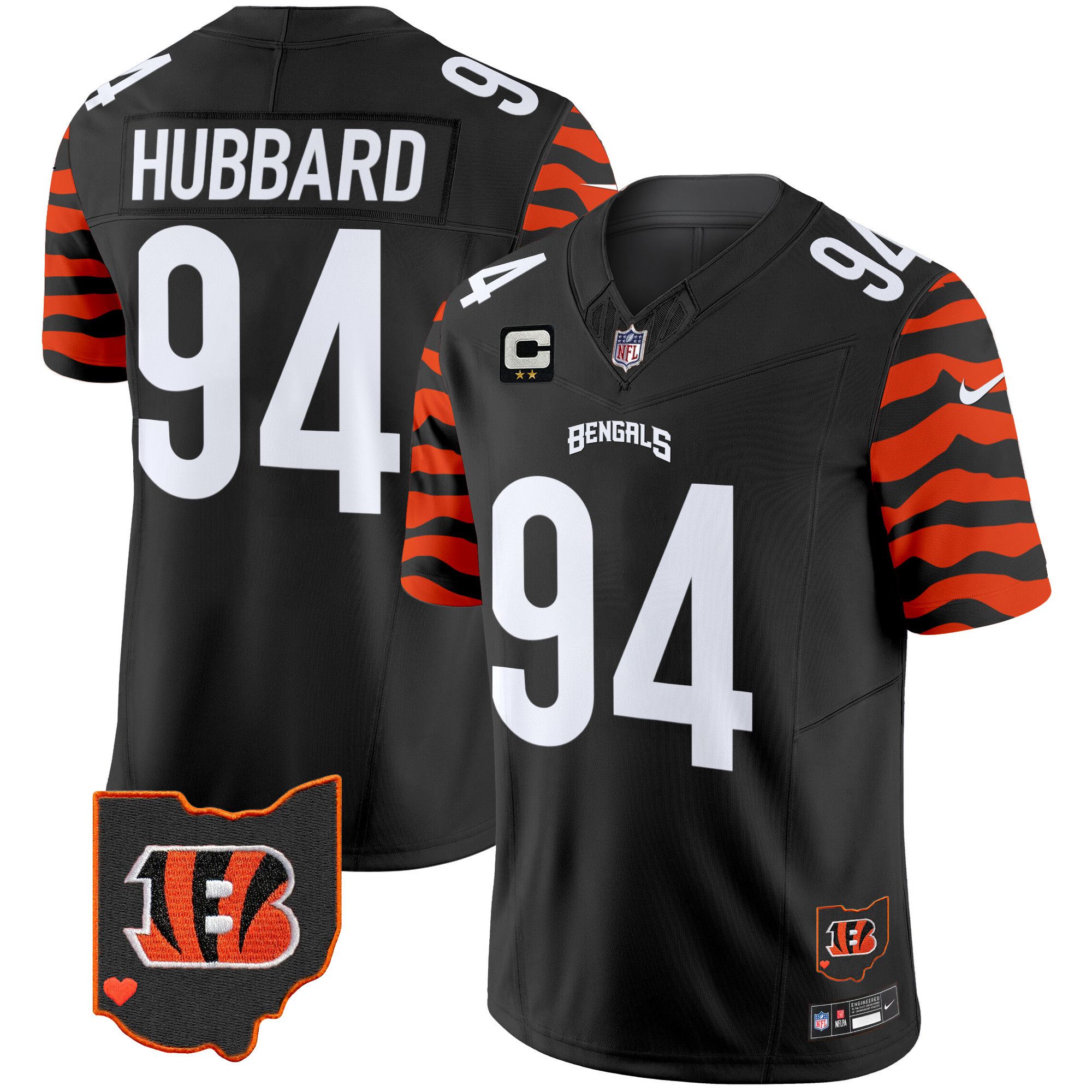 Men Cincinnati Bengals #94 Hubbard Black 2024 Nike Stripes Vapor Limited NFL Jersey->indianapolis colts->NFL Jersey